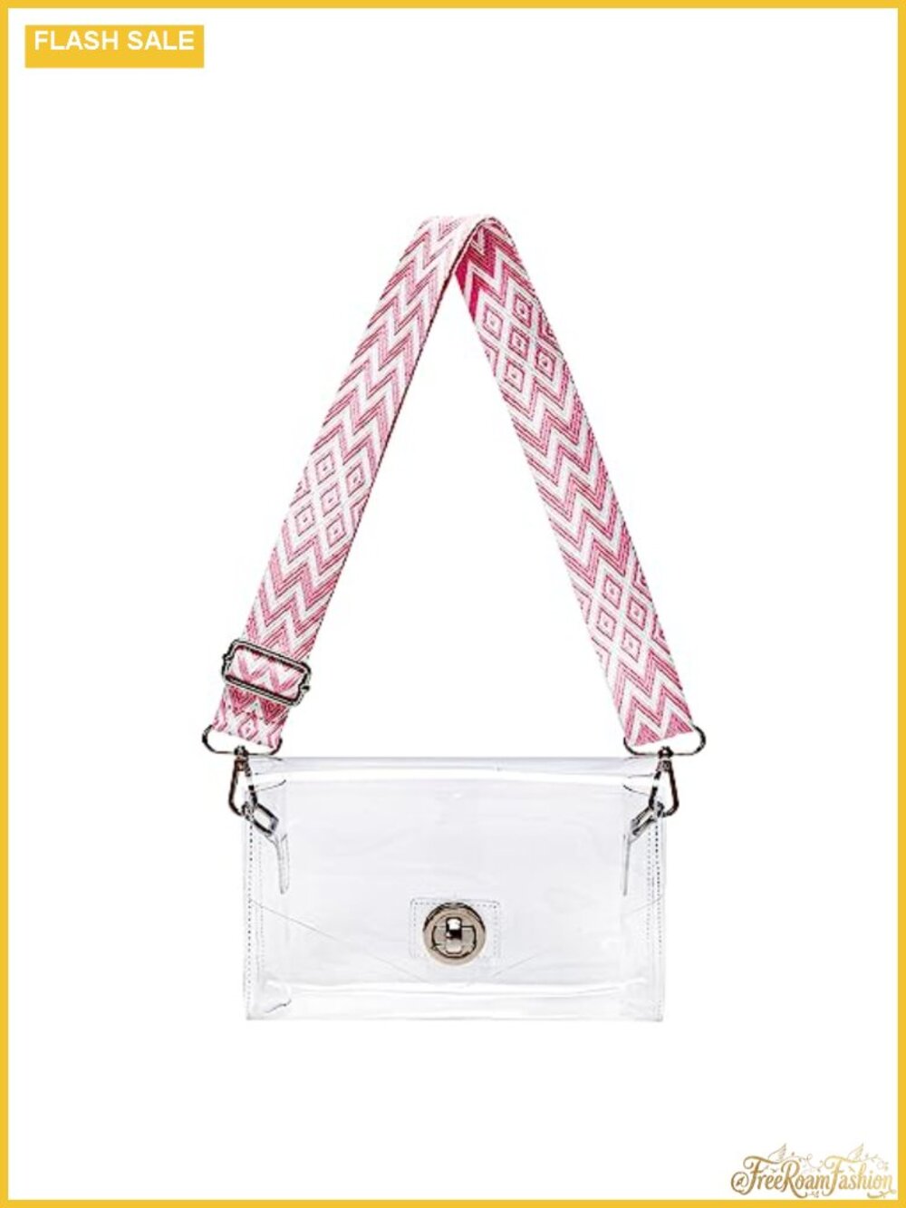 Clear PVC Crossbody Bag Stadium Approved Small Phone Purse Adjustable Strap